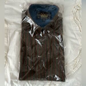 NWT RL gorgeous brown and red button up size 16 1/2 * 33 👔 👨